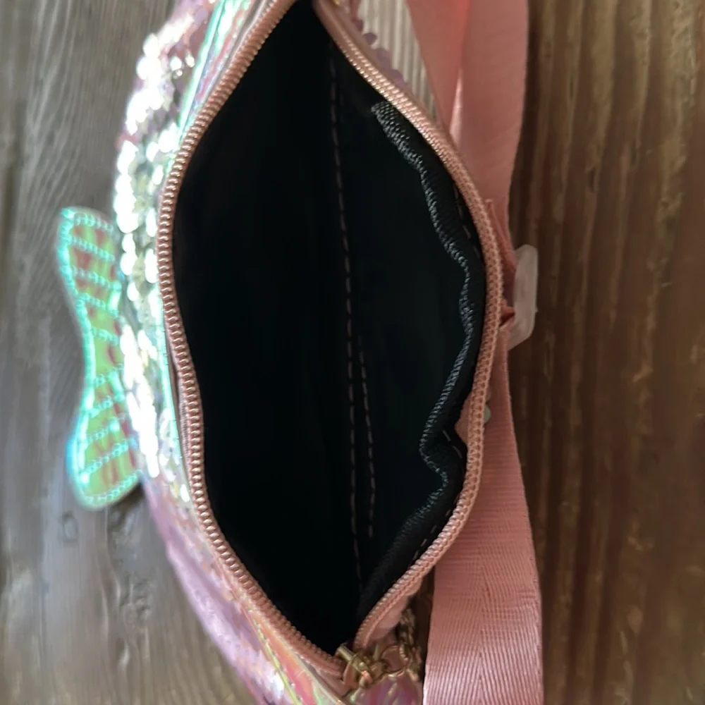 Girls mermaid sequin pink fluorescent waist Fanny pack